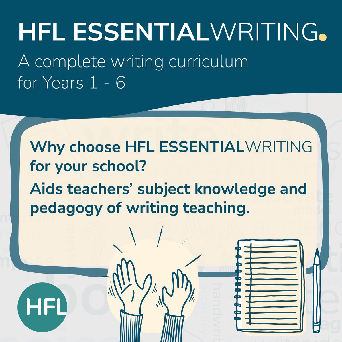 HertsEnglish's tweet photo. Here's one of many reasons that #EssentialWriting could be just the ticket for your school's writing curriculum!
Find out more here: https://t.co/7GjPd2udCx https://t.co/zQHr8T6wAB