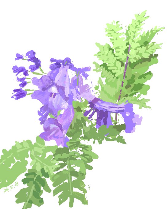 「purple flower signature」 illustration images(Latest)