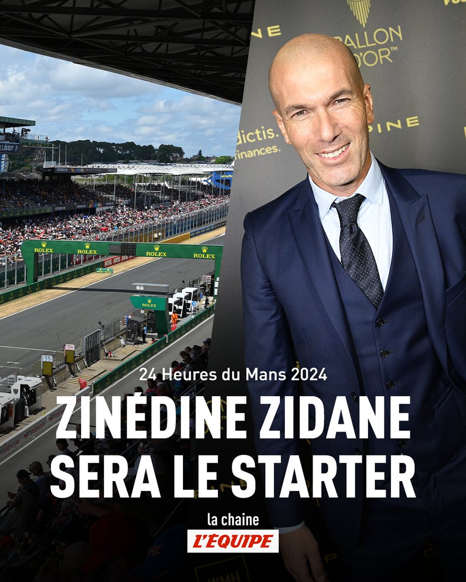 Zinédine Zidane agitera le drapeau tricolore au départ de la 92e édition des 24 Heures du Mans, le 15 juin prochain : ow.ly/U1LZ50RYrwA