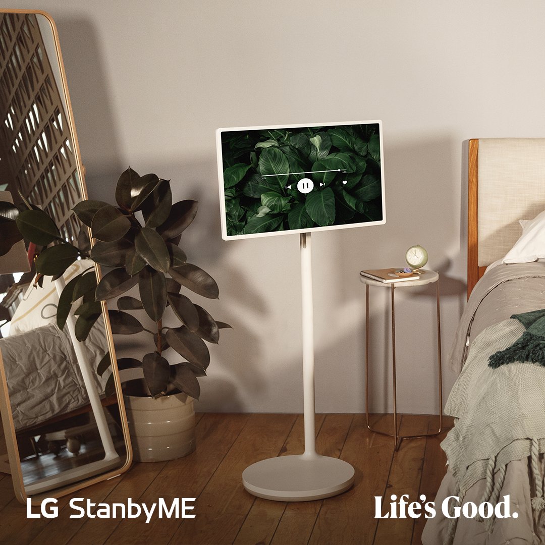 Experience ultimate versatility with LG's StanbyME: a 27-inch wireless touchscreen TV on wheels, offering a 3-hour battery life for cord-free viewing ✨ 

Ideal for any room, it combines convenience and innovation seamlessly 🙌

Shop it today: lge.ai/6016epWsg