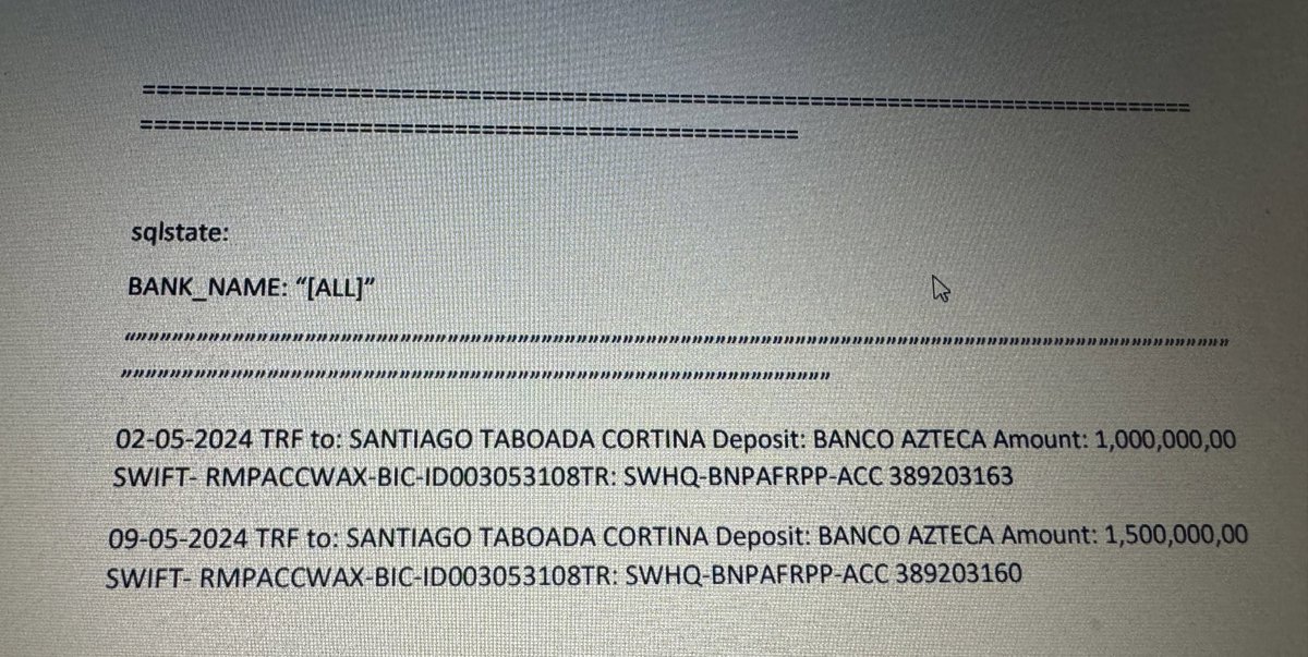 #ULTIMAHORA 🚨🚨🚨 Cuenta mancomunada de @RobertoMadrazo_ y @acastagne 💍💍 hacen depósito MILLONARIO a Santiago Taboada para pagar cierre de campaña de la #MareaRosa. La transferencia se hizo en la primera semana de este mes por $ 2,500,000.00 de dólares 💸 😱💸😱💸 Esperemos