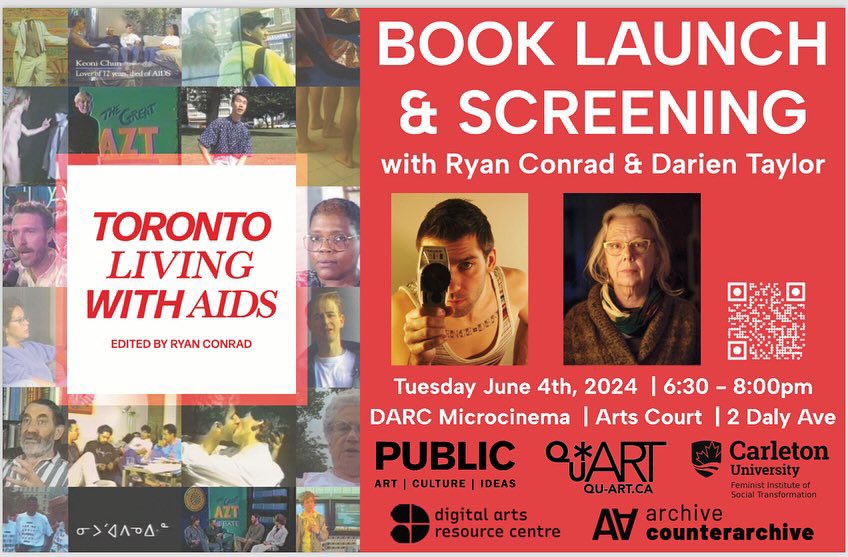 #Ottawa Join us Tuesday June 4 630pm @artscourt @darcmediaarts #OttCity 📺DYK there was an early 90’s Ontario cable TV show by & about people living with #HIV #AIDS? 📕We’ll discuss its history & legacy at this free video screening+book launch For info octopusbooks.ca/events