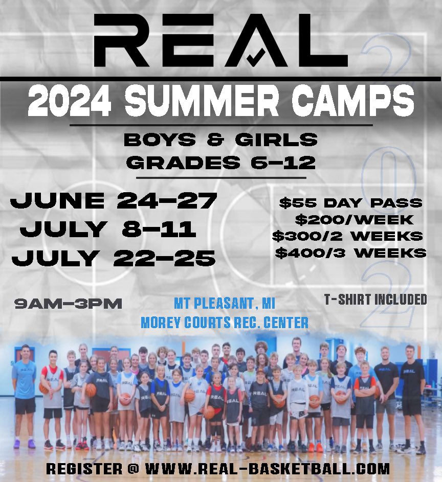 3 Weeks of Summer Camp‼️
Improve your game & have fun with us 🤩✅

Sign up: real-basketball.sportngin.com/register/form/…