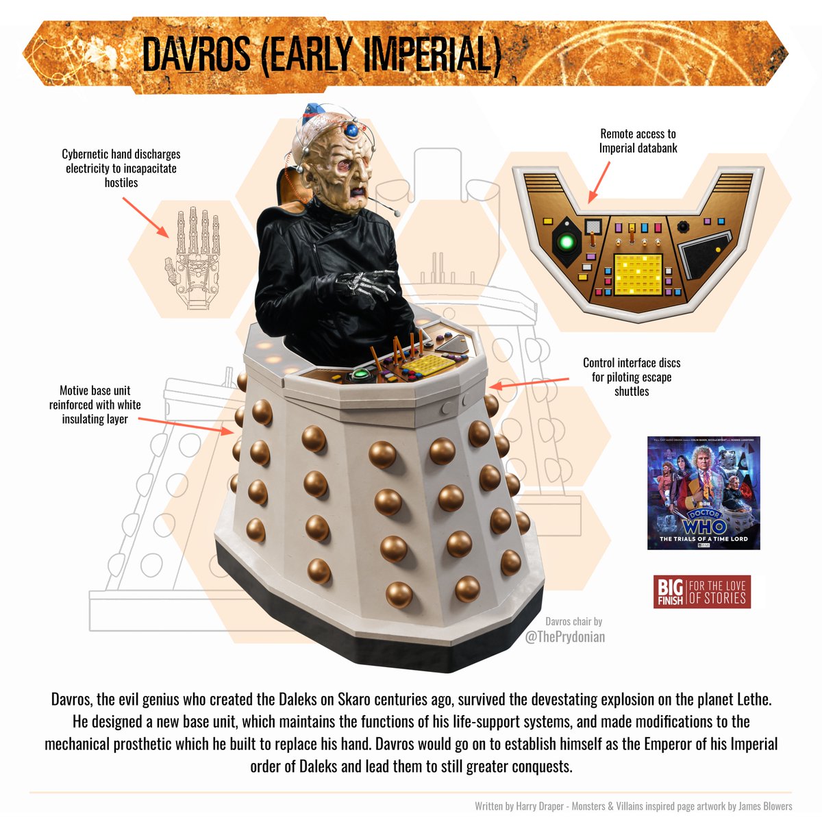 DAVROS RETURNS! ...WITH A NEW CHAIR! @ThatTallGinger got in touch and asked me, 'Do you reckon you could design me a Juggernauts style chair for Davros?' Well, of course, I just had to, with a few new details thrown in for good measure. #Davros #Dalek #Daleks #DoctorWho #DrWho