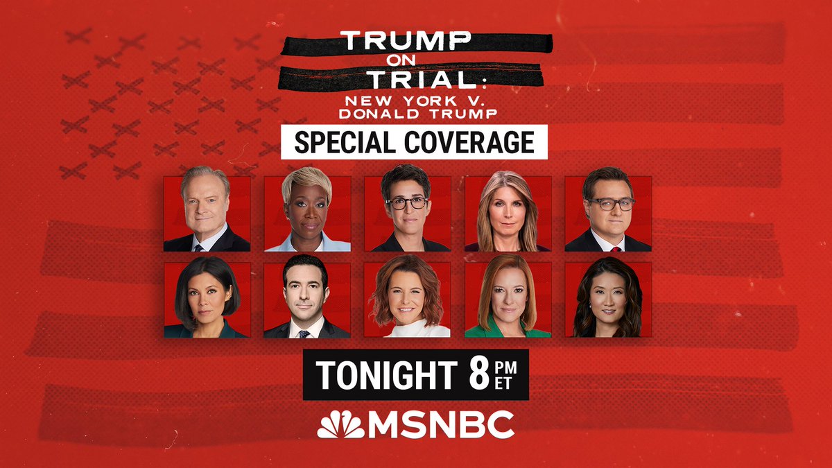 Big day at the Trump trial today! Join us tonight for special extended coverage. 8pmET on MSNBC!