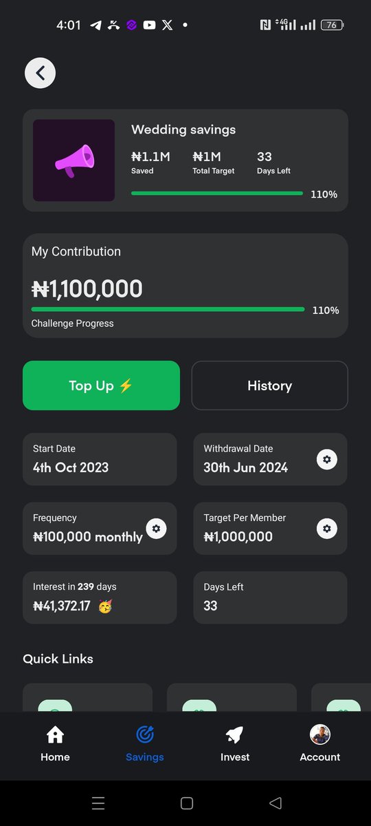 plateauxtech's tweet photo. @DiegoWhykay @PiggyBankNG While @PiggyBankNG  is helping save for wedding, @OPay_NG is also doing the lord's work in saving my rent.

These virtual banks abi Fintechs make one hit milestones without going mad. https://t.co/h3T9ItAj4W