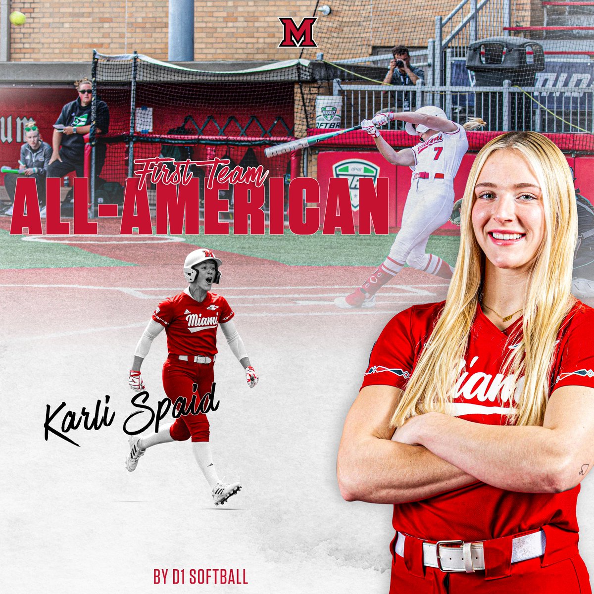 Miami Softball (@miamioh_sb) on Twitter photo Congratulations to Karli Spaid for being named to the All-American First Team by <a href="/D1Softball/">D1Softball</a>!
๐ - bit.ly/52824KSAM
#RiseUpRedHawks Congratulations to Karli Spaid for being named to the All-American First Team by <a href="/D1Softball/">D1Softball</a>!
๐ - bit.ly/52824KSAM
#RiseUpRedHawks