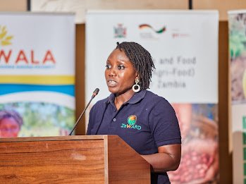 ZAWARD Chairperson <a href="/Chilala28/">Mutibo Chijikwa</a>  speaking during  the Women and Youth in Conference in Lusaka Today
