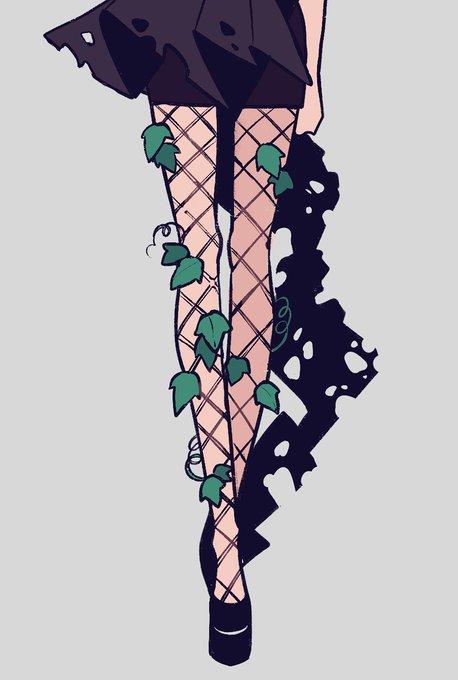 「black skirt fishnet pantyhose」 illustration images(Latest)