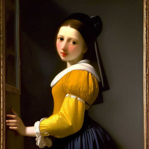 Vermeer AI Museum exhibition #vermeer #AI #AIart #AIartwork #johannesvermeer #painting #フェルメール #現代アート #現代美術 #当代艺术 #modernart #contemporaryart #modernekunst #investinart #nft #nftart #nftartist #closetovermeer Girl by the door