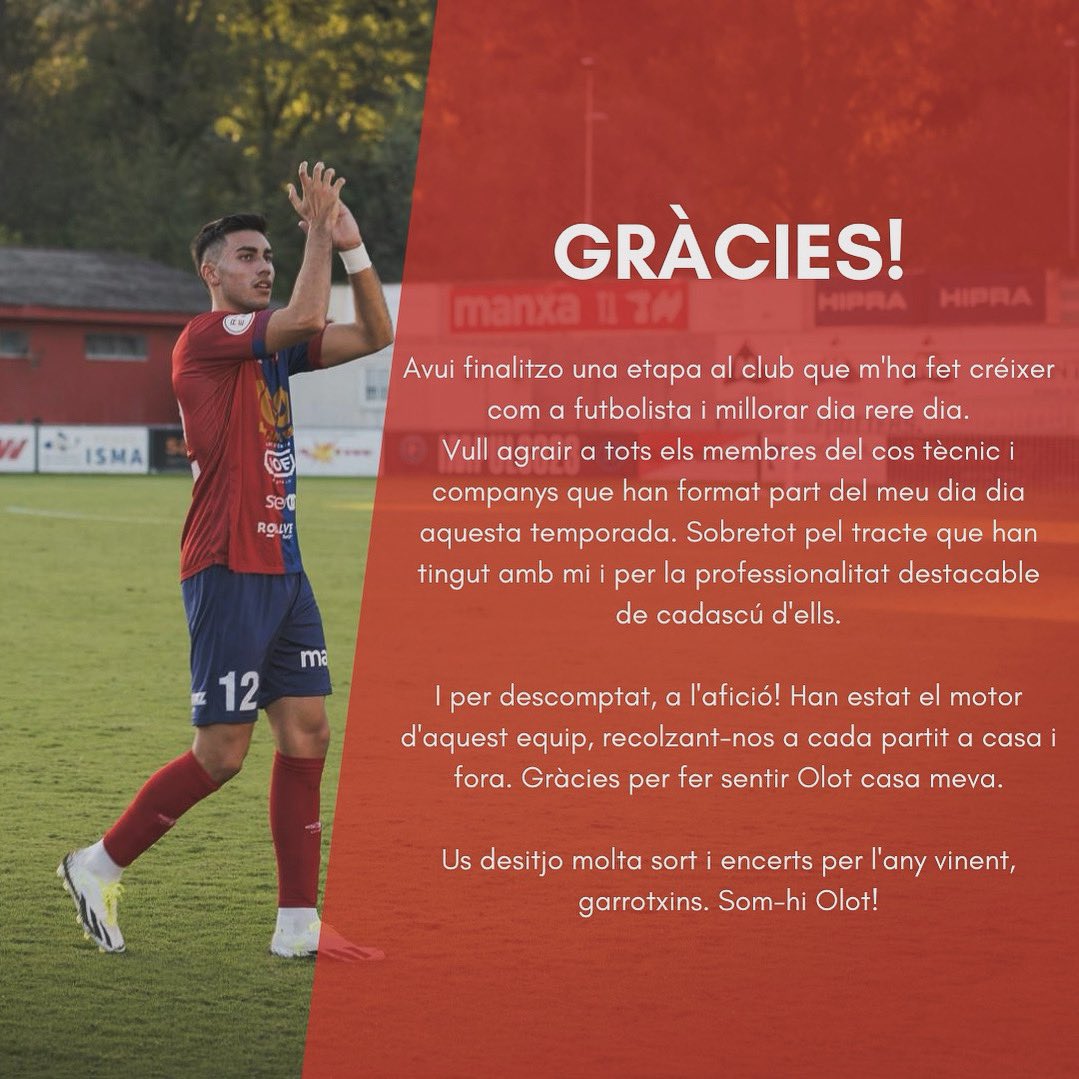 Gràcies <a href="/UEO1921/">Unió Esportiva Olot</a> per la temporada.
