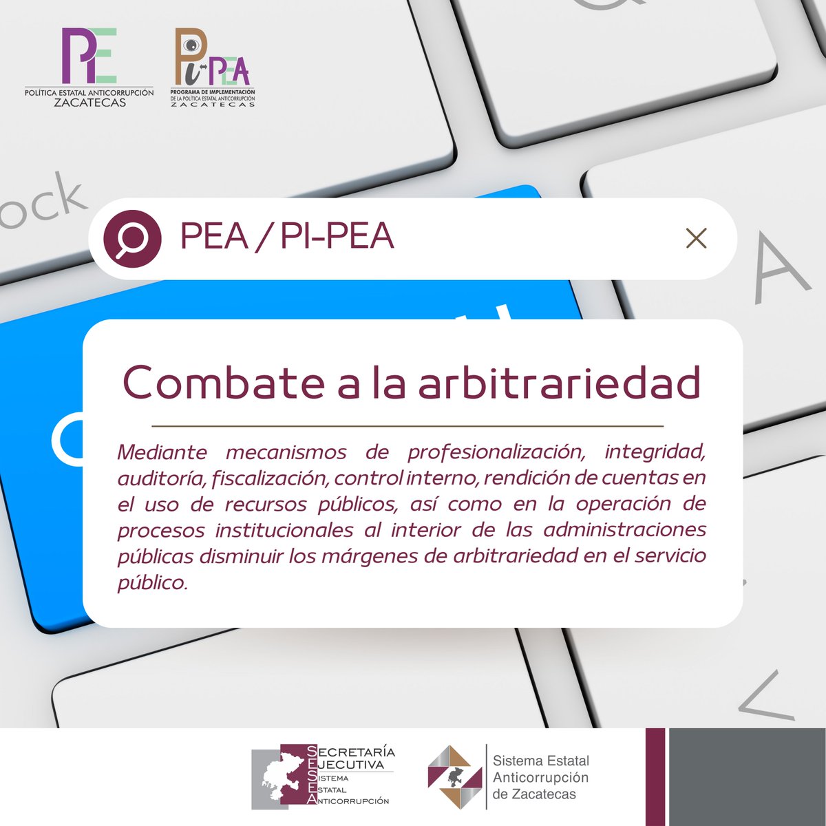 Sesea_Zacatecas's tweet photo. ¡Bienvenidos a nuestra nueva sección: Definiciones de la #PEA y del #PiPEA! 🎉📚
¿Listos para sumergirse en el fascinante mundo de la Política Estatal Anticorrupción de Zacatecas?
🔎📘Palabra del día: "Combate a la arbitrariedad". https://t.co/4iF9S78K6l