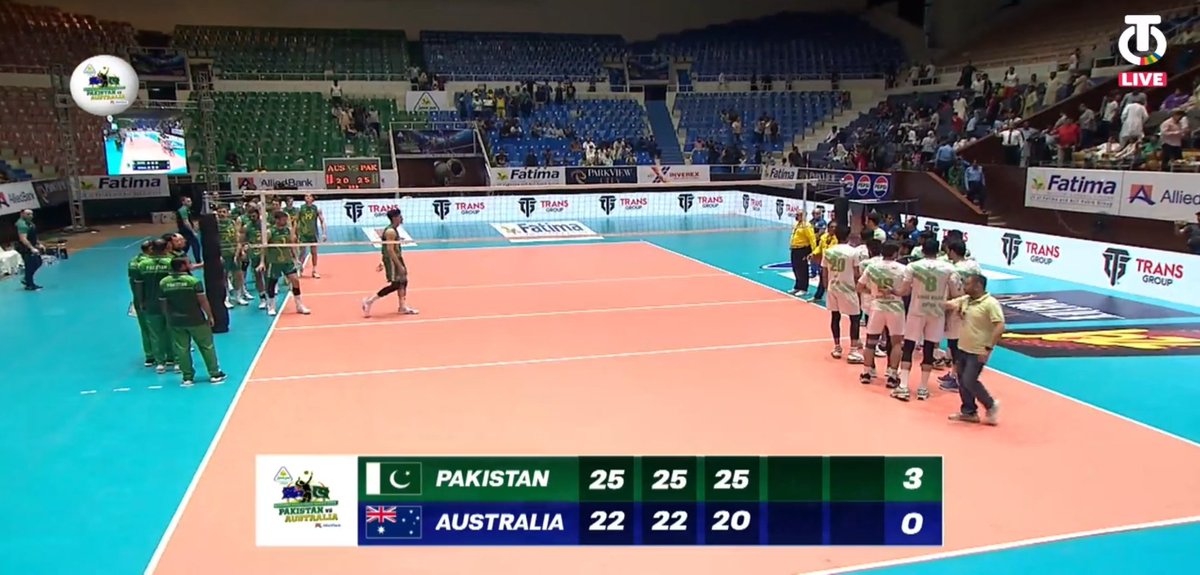 Alhamdullillah, Pakistan have defeated Australia in first match of three match volleyball series by winning all three sets 🇵🇰✌️ Congratulations Team Pakistan 🇵🇰♥️
#PAKvAUS | #Volleyball | #PakistanVolleyball | #Sports