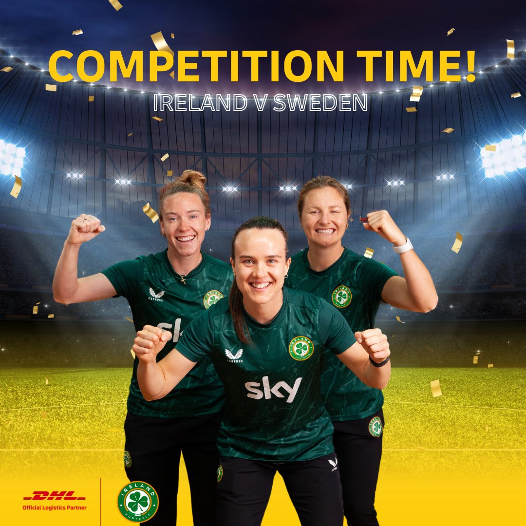 Grab your chance to win tickets to a crucial EURO 2025 qualifier clash! 
Where the WNT take on Sweden on the 31st of May at Aviva Stadium! Just follow us and give this post a like to win! 
Competition closes on the 29th of May 2024, at 3:00 pm. T&Cs apply.  🇮🇪 ☘️ 🇸🇪 
#DHLExpress