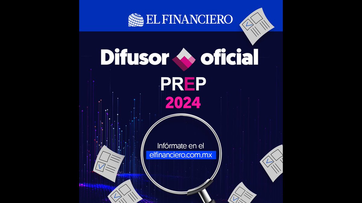 #Elecciones2024EF El Financiero se une a los medios de comunicación y académicos que difundirán los datos del PREP en sus portales de Internet durante las #Elecciones2024Mx del 2 de junio. ¡Mantente informado con nosotros!