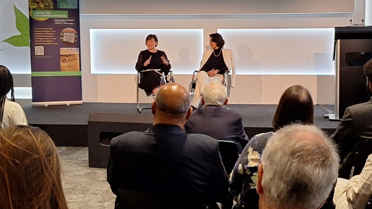 We were delighted to host a special event in London last week with University Chancellor, Judge Wendy Beetlestone, in conversation with Professor Jo Meehan, Director of the Centre for Sustainable Business. They discussed the impact of law on business sustainability practices.