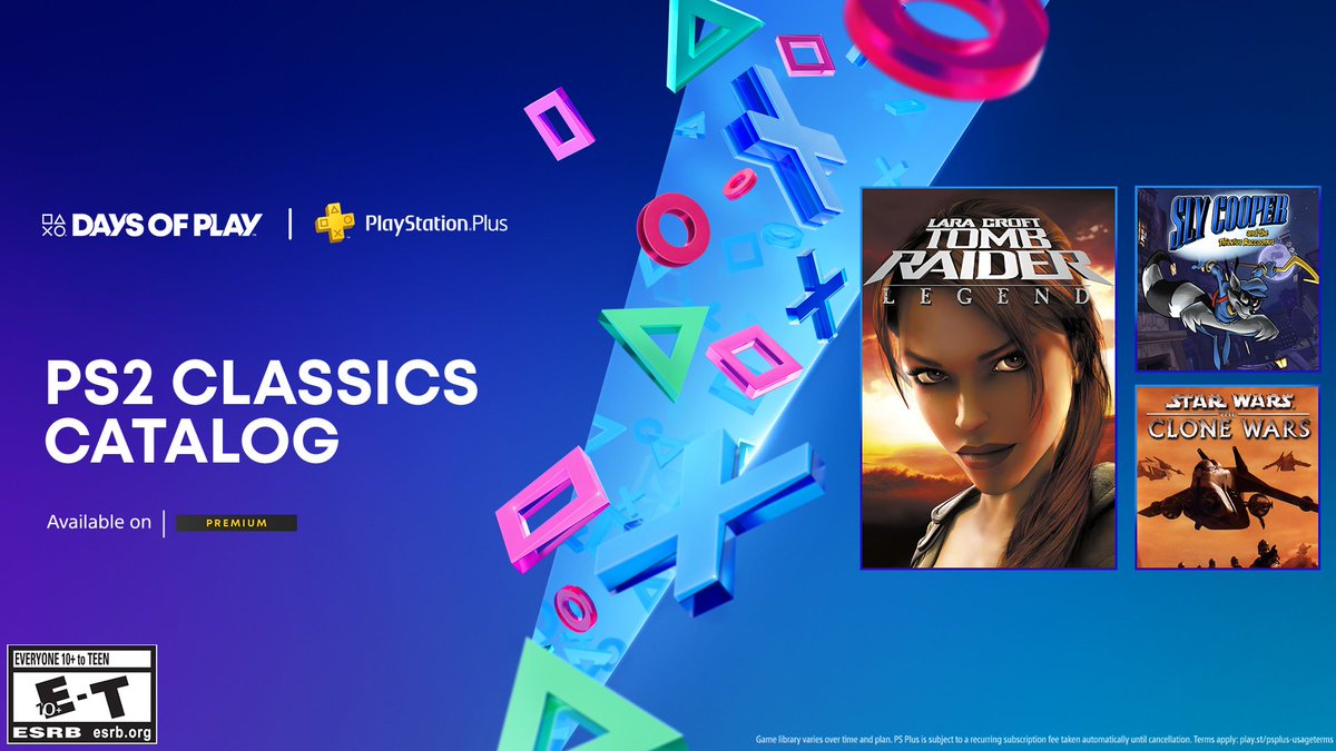 PlayStation Premium Classics: • Tomb Raider Legend • Star Wars The Clone Wars • Sly Cooper and the Thievius Raccoonus