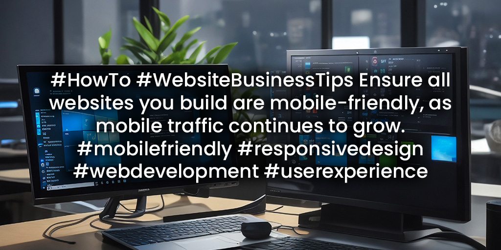 #HowTo #WebsiteBusinessTips Ensure all websites you build are mobile-friendly, as mobile traffic continues to grow. 📱🚀 #mobilefriendly #responsivedesign #webdevelopment #userexperience