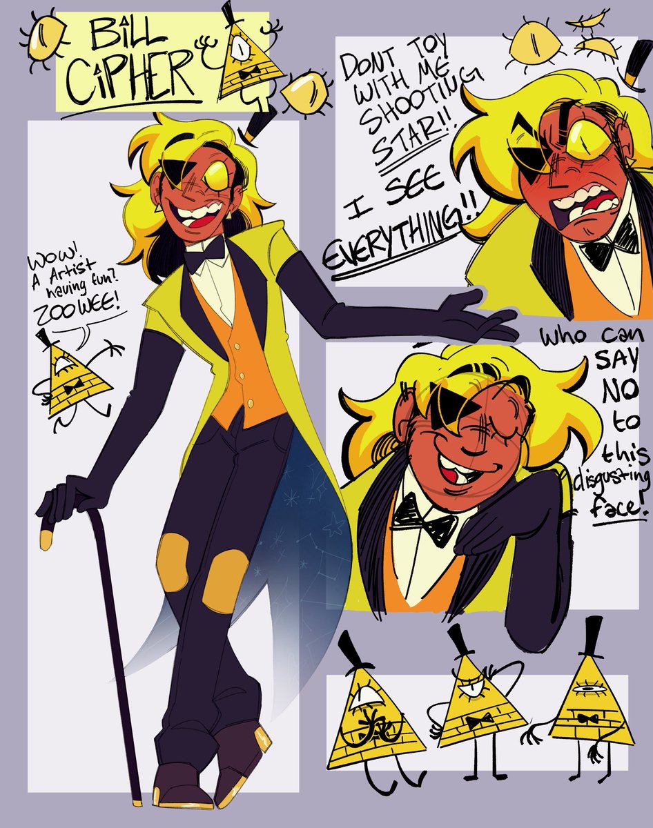 ⚠️👁️
Finally a Full design of this freaky guy!……….that pose looks familiar don’t mind it 
#billcipher