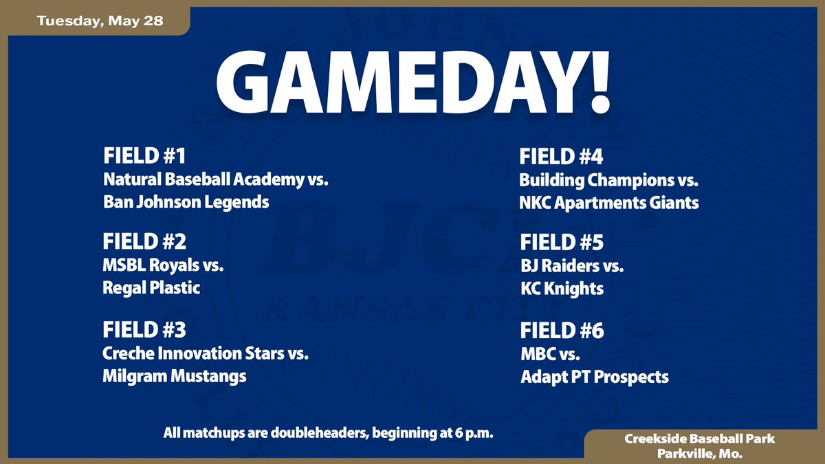 It's #BJCL OPENING DAY! 

Come out to Creekside Baseball Park tonight and watch our talented collegiate ballplayers!