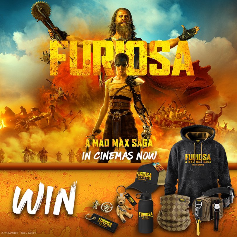 To celebrate the release of Furiosa: A Mad Max Saga (in cinemas now) thanks to Warner Bros I have this #prize pack to giveaway 

Just follow and retweet to enter this #competition. 

#Madmax #Furiosa #win