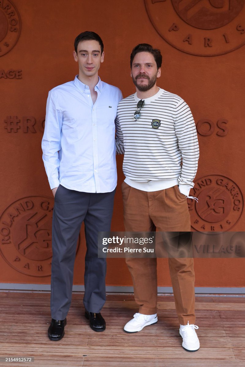 théodore pellerin and daniel brühl attended the 2024 french open yesterday