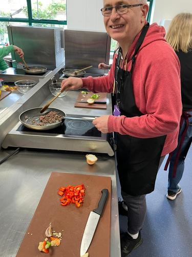 People thrive when they have independence.. K, B and J all enjoy going to college - J painted CDs and drew bees, while K and B cooked Spaghetti Bolognese; Team Hazeldene encouraging residents to lead the life they want to live. #ChoiceCare #learningdisabilities #supportedliving