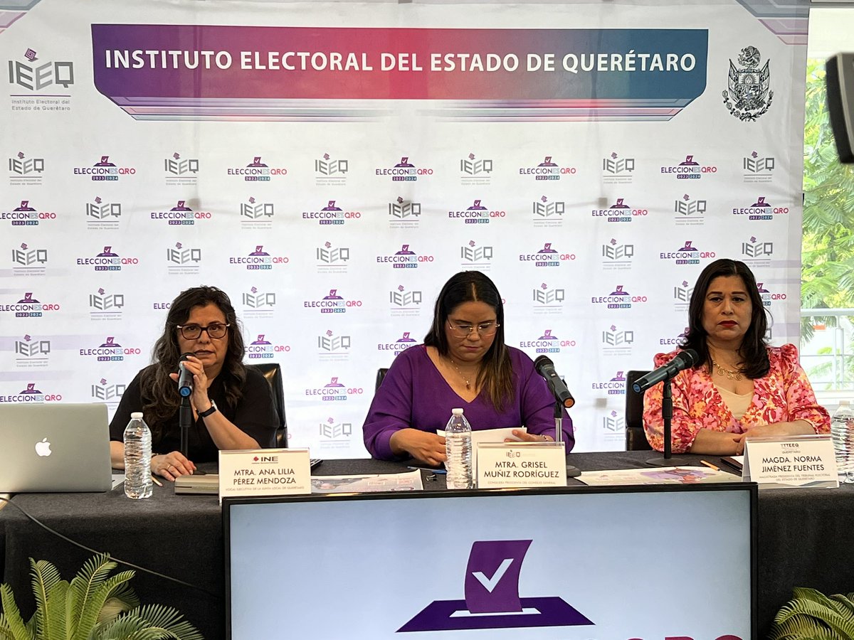 INEQueretaro's tweet photo. El #INE #IEEQ y el #TEEQ informando a la ciudadanía de los detalles de la jornada electoral del #2DeJunio https://t.co/pu7bCNyx3s