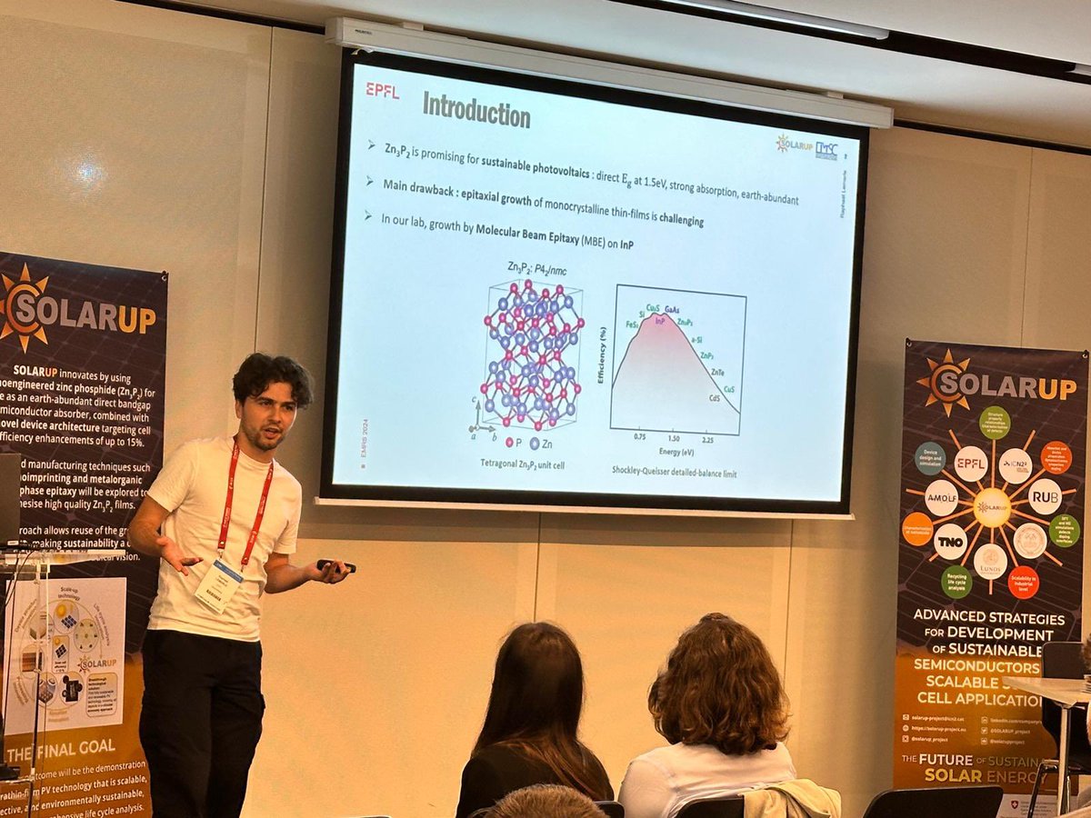 Now it is time for Raphaël Lemerle’s talk 
<a href="/EPFL/">EPFL</a> <a href="/SOLARUP_project/">SOLARUP_project</a> on the correlation of microstructure and electrical properties of monocrystalline Zn3P2