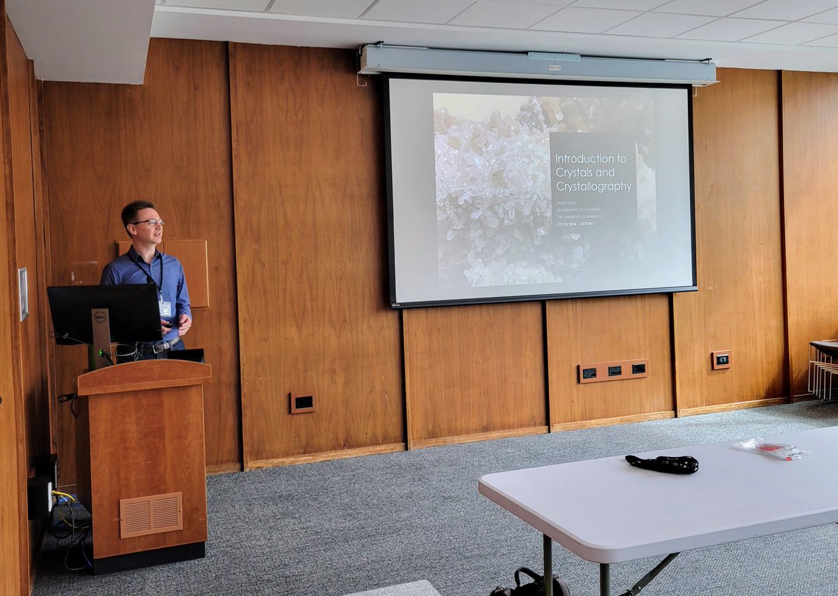 Day 1 of the Canadian Chemical Crystallography Workshop (#CCCW24), hosted by the University of Winnipeg. Big thank you to our local chair, Jamie Ritch!