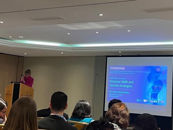 tilly_haynes's tweet photo. Antimicrobial resistance is associated with thousands of preventable deaths each year.

Great to hear from @UKAMREnvoy on the need for strengthening public confidence &amp; evidence-based vaccine development as part of the global response to #AMR.
@IVIHeadquarters #WHA77 https://t.co/AANwLOMo77