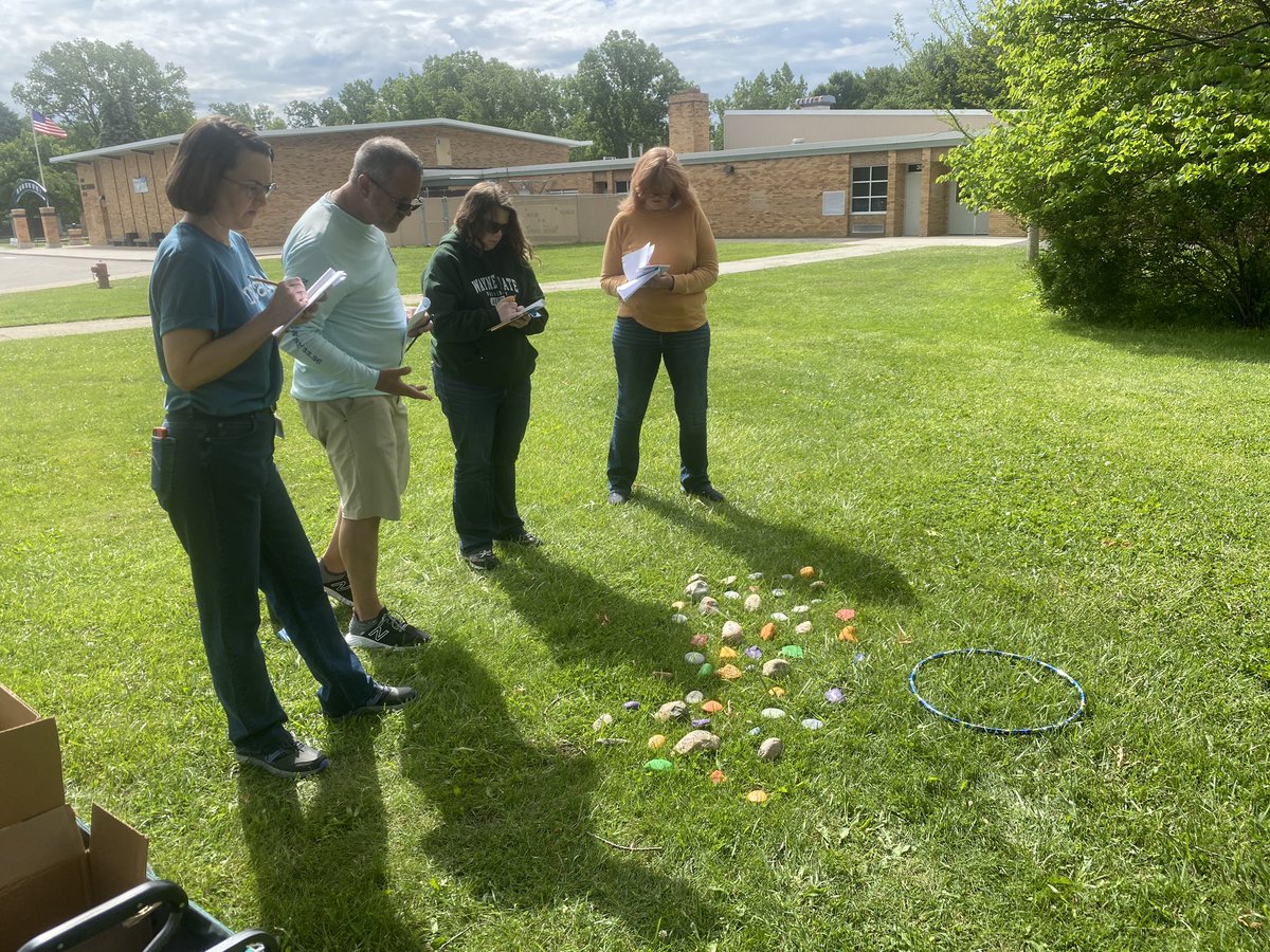 Livonia library media specialists engage in activities to bring literacy outdoors for students. #LivoniaPride @richbacolor @HLPalmer15 @WayneRESA