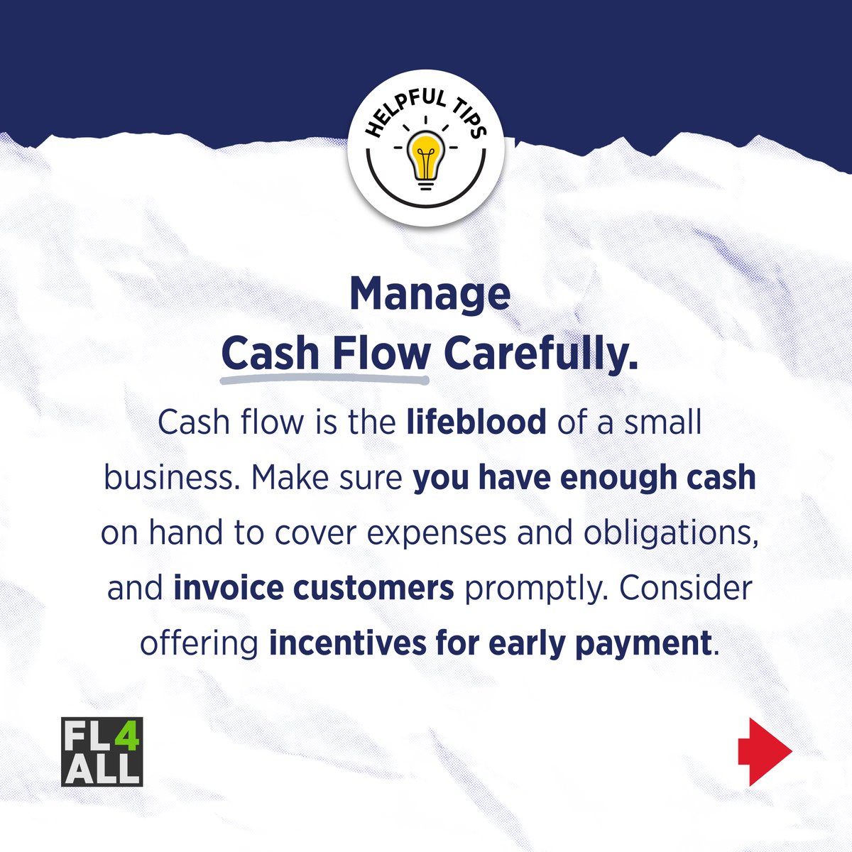 🚨 Financial Tip of the Day: Manage cash flow carefully!
Set a solid invoicing system, encourage early payments with attractive incentives, and regularly review your cash flow statements. 

Remember, a well-managed cash flow keeps your business agile and ready for anything!
