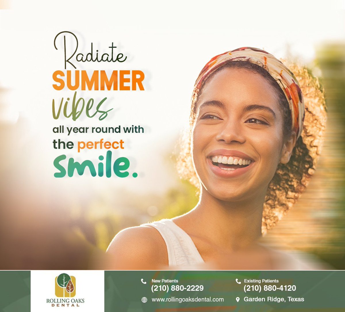 Discover a range of cosmetic dental treatments that can be personalized to suit your unique needs and help you achieve that perfect summertime smile. Call (210) 880-4120 for an appointment. #cosmeticdentistry #RollingOaksDental #GardenRidge #TX