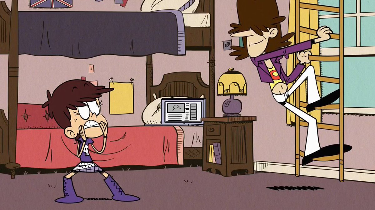 LunaLoud_'s tweet photo. Luna Loud and Mick Swagger in Luan and Luna's Room.
Ceiling breaks open on the Luan and Luna's Room at Loud House and Mick's Rope Ladder from Helicopter,
Mick holds Luna's Hand and riding the Rope Ladder from Helicopter, away!
#LunaLoud #MickSwagger #Season1 #Scene #TheLoudHouse https://t.co/0MeV2SxLaG