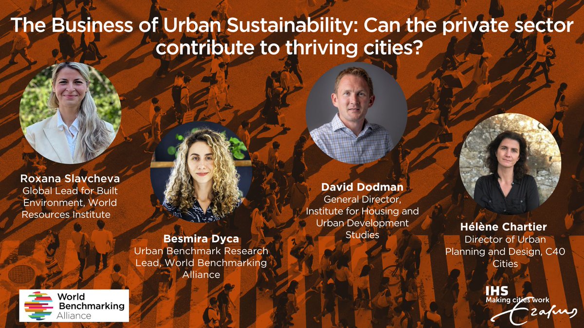 Join us and cohosts @ihserasmusuni, @SDGBenchmarks & @c40cities to explore the private sector’s role in urban sustainability at @UrbanFutureConf! 📅 June 6 ⏰ 8:00 a.m. EST 📍 Rotterdam Ahoy Convention Center #UF24 A live Q&A will follow the panel. 🔗 bit.ly/4dYfQVV