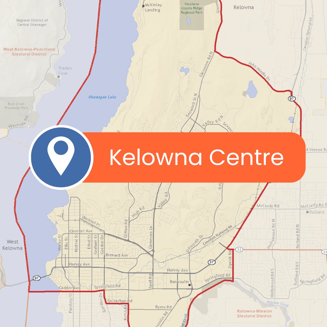 📢 Discover the new Kelowna Centre riding! This newly established electoral district is here to ensure focused representation for our community in the next provincial election!

Lean more at elections.bc.ca/mydistrict. 

#BCPoli #KelownaCentre #LoyalForKelownaCentre #LoyalKelowna