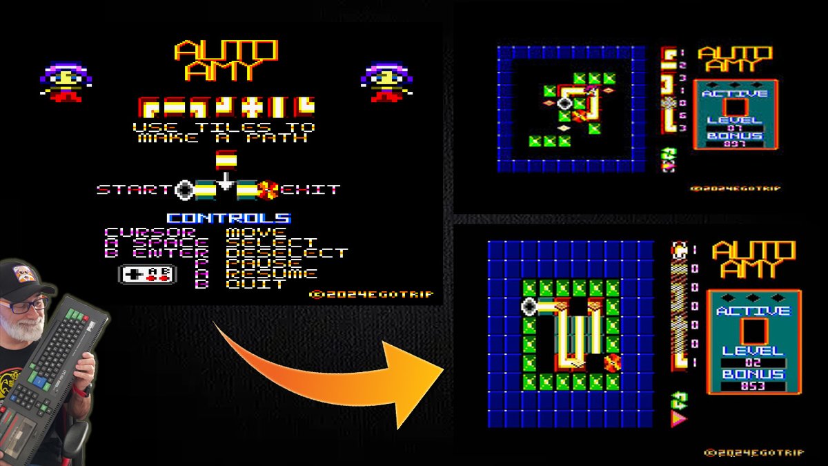 vidaextraretro's tweet image. Auto Amy es un juego para #AmstradCPC de rompecabezas en el que debes crear un camino hacia la salida colocando fichas. 

Tres joyas por recoger en cada nivel y varias mecánicas, bloques en los que rebotas, cambios de dirección, etc...

¡Échale un ojo!👇
youtu.be/8NE6LMuSbqk