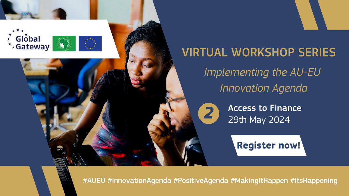 📣It's happening tomorrow ! Last call to join the #AUEU #InnovationAgenda Virtual Workshop on access to finance!🌍

📅May 29, online

Don’t  miss out this chance to learn, connect and grow!

t.ly/fvmh_