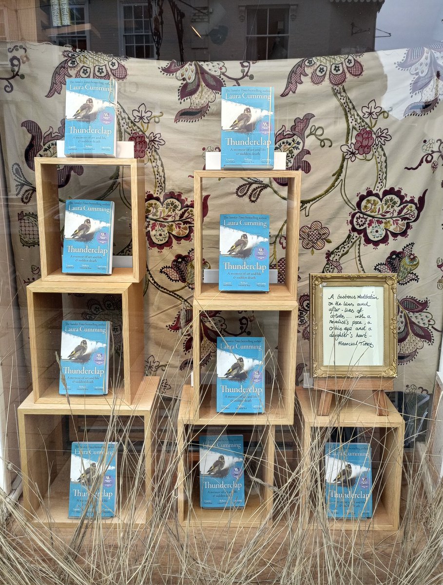 "Thunderclap" by <a href="/LauraCummingArt/">Laura Cumming</a> beautifully perched <a href="/SouthwoldBooks/">Southwold Books</a> today
