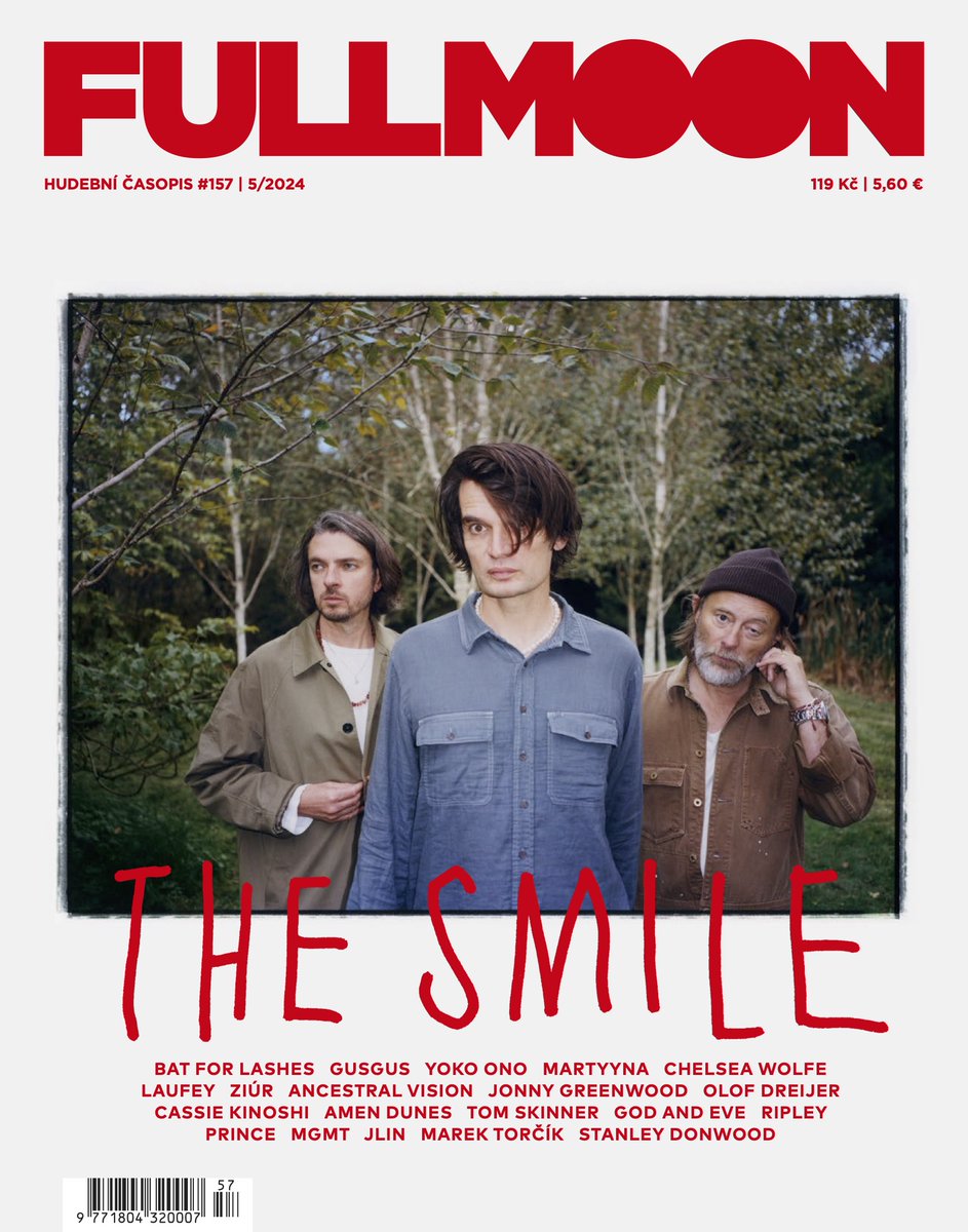 Full Moon #157: The Smile je v prodeji od 23. května🧨

Titulní téma obsahuje:

🔴Profil: <a href="/thesmiletheband/">The Smile</a>
🔴Off- <a href="/radiohead/">Radiohead</a> – To nejlepší
🔴@jonnygreenwoo.d a film
🔴Profil: @tomskinnermusic
🔴Galerie: Kid A Mnesia Exhibition
🔴Moonfive: @stanleydonwood

a další...