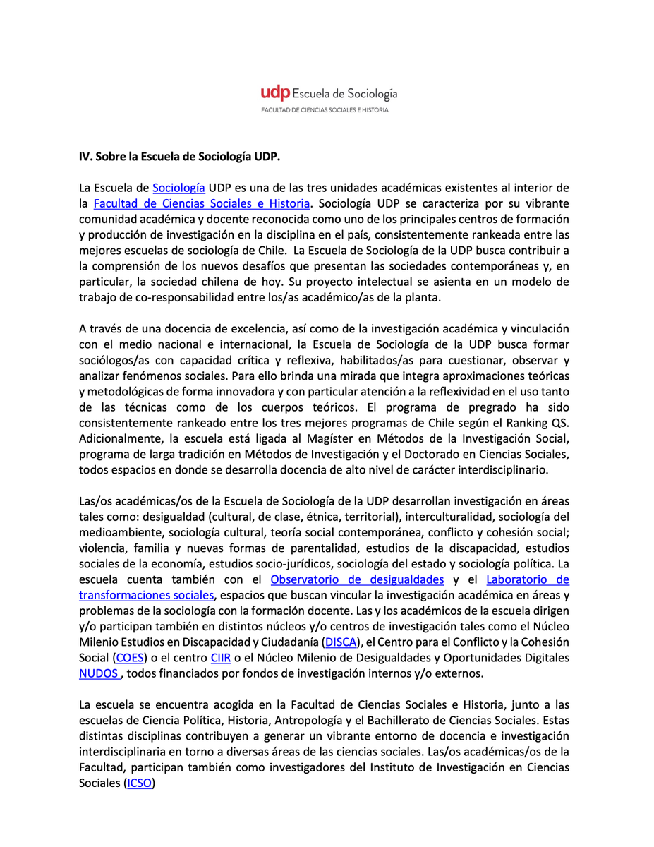 UDPsociologia's tweet photo. En Sociología UDP abrimos concurso  académico! Buscamos colegas que trabajen idealmente con métodos cuantitativos  avanzados, para llenar una plaza  de Jornada Completa. Detalles abajo, prontamente subiremos link. https://t.co/43poYI0b88