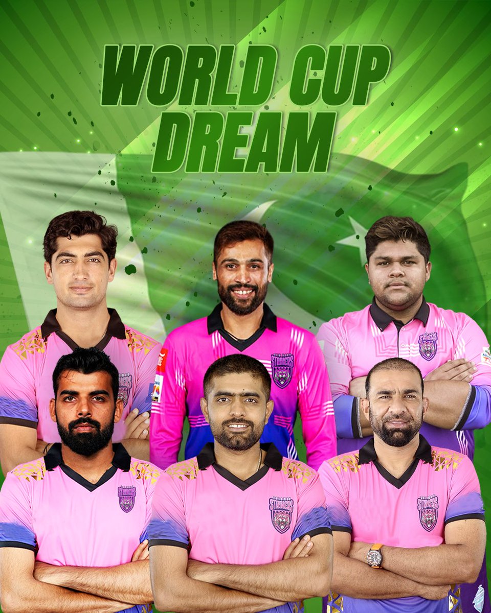 Ready to take on the world @babarazam258 @iNaseemShah @76Shadabkhan  @iamamirofficial  @IftiMania 🇵🇰

#ColomboStrikers #NewyorkStrikers #T20WorldCup #TheBasnahiraBoys
#HouseOfTigers #StrikeToConquer #ShadabKhan #MohammadAmir