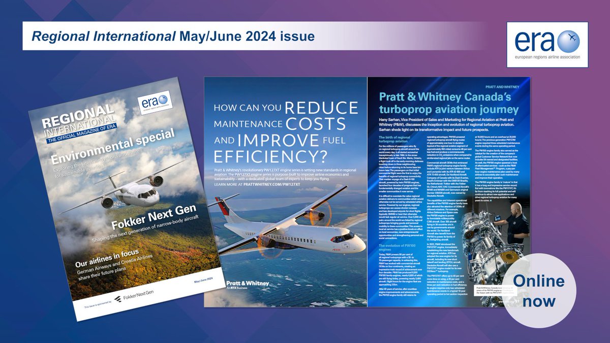 Did you know that turboprops have been connecting regional communities for 40 years?! @prattandwhitney have been been powering these aircraft from the beginning. In the latest issue of Regional International they reflect on 4 decades of development: ow.ly/9bJZ50RYphY