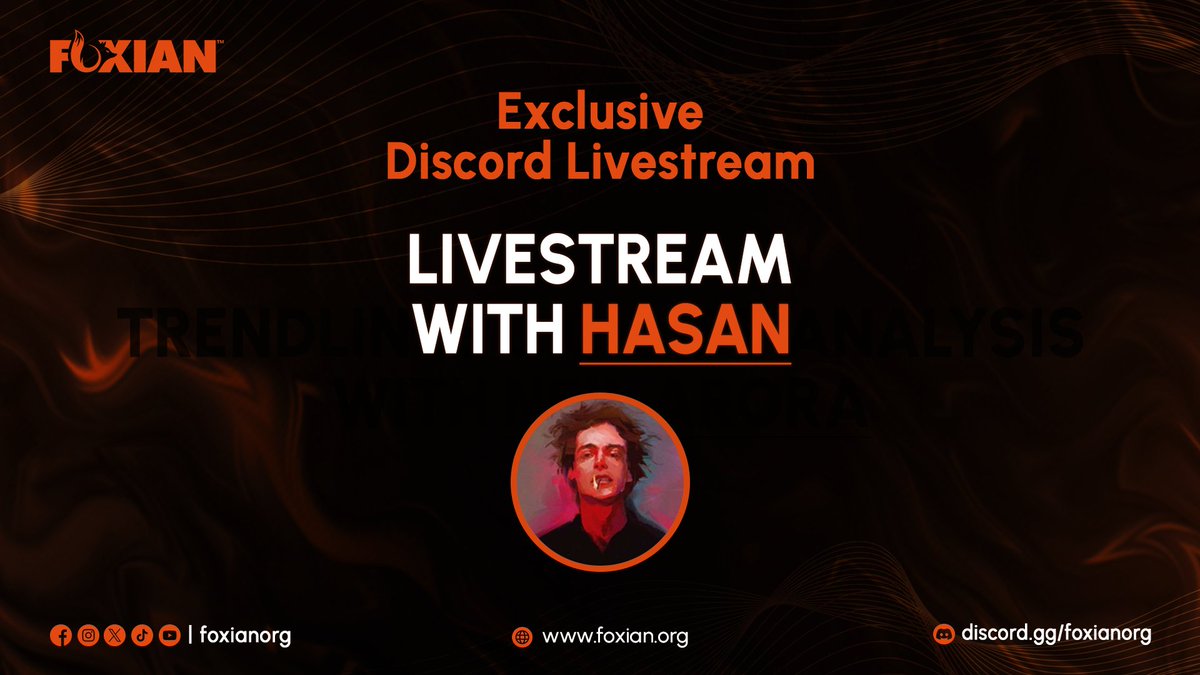 ✨ STREAM ANNOUNCEMENT
-------------------------------

Livestream with Hasan

Hassan's first stream on the server

📈If you're interested in learn trading from a professional, don't miss this stream

discord.com/events/1060631…

🦊Discord: discord.gg/foxianorg
