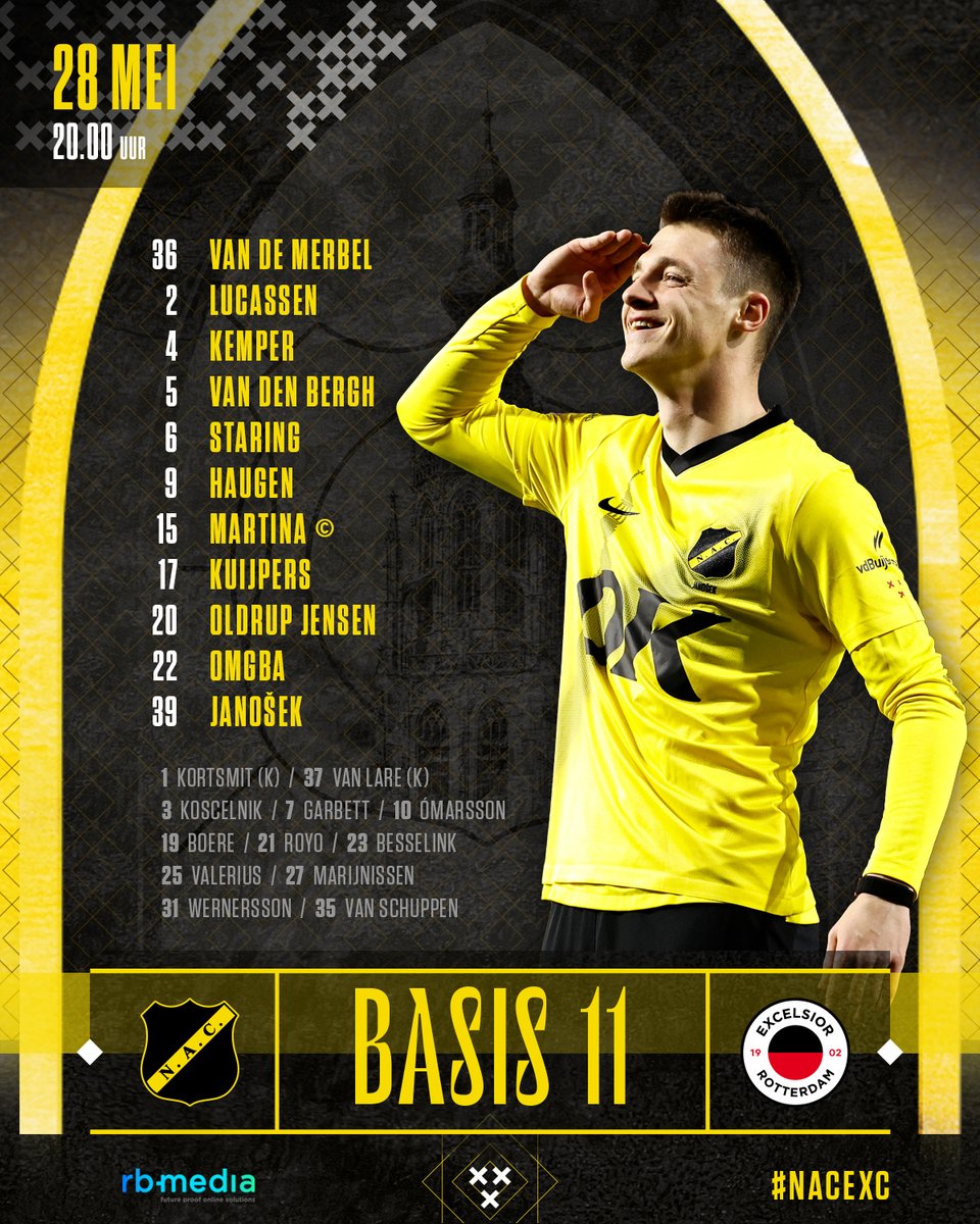 𝕏𝕀 - De opstelling

Come on NAC! 💛🖤

#NACpraat #NACexc