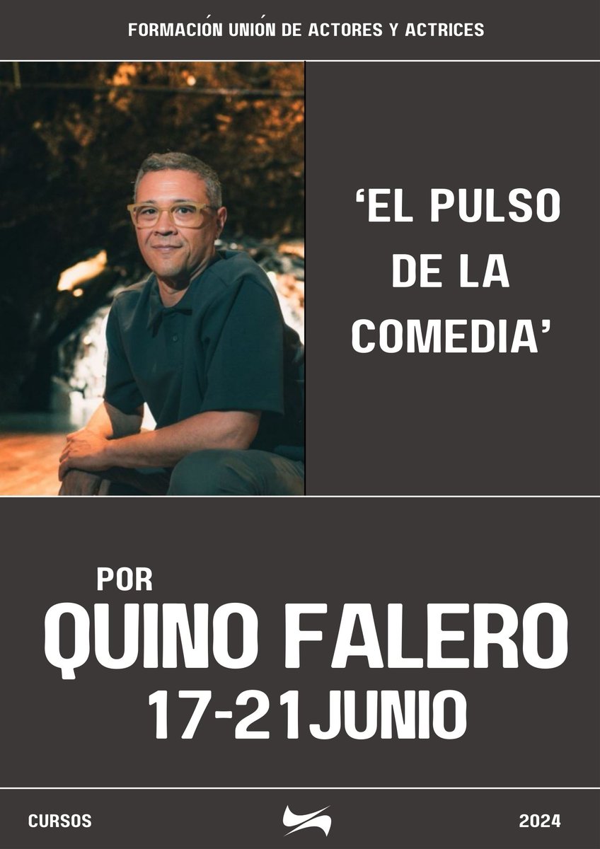 ¡NUEVO! Tenemos nueva formación en la Unión para finales de junio. 'El pulso de la comedia' impartido por @QuinoFalero No te lo pierdas. Inscripciones abiertas uniondeactores.com/index.php/serv…