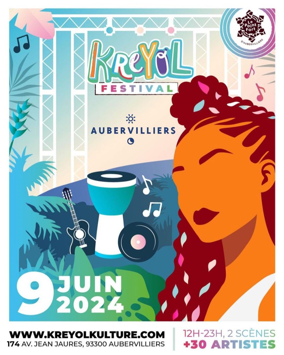 Pour sa deuxième édition, le Kreyol Festival vous invite  une nouvelle fois à plonger dans l’effervescence de la culture créole,  dimanche 9 juin au Point Fort ! 🌴

Tourbillon festif de couleurs, danses rythmées, délices culinaires... Venez nombreux ! #Créole