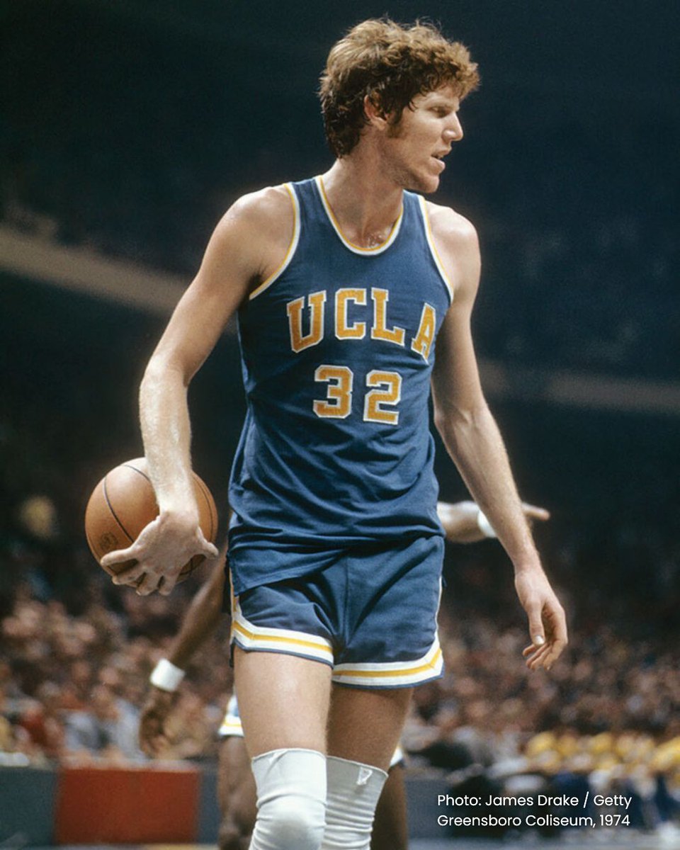 Remembering legendary basketball player and broadcaster Bill Walton, seen here playing in Greensboro Coliseum for UCLA during the 1974 NCAA National Semifinals against NC State.