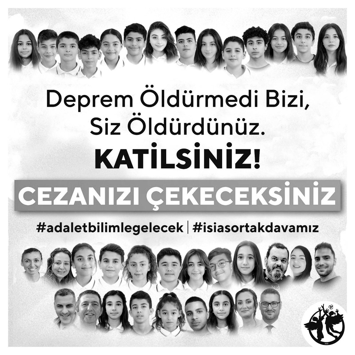 Adıyaman Bld. ve kamu görevlileri.
Adalete hesap verme zamanınız geldi. Sizin ihmaliniz, sizin görevi suistimaliniz yüzünden sadece İsias’ta 72 kişi can verdi; depremde denetimsizliğiniz yüzünden binlerce hayat soldu.
Neden denetlemediniz? Niçin onay verdiniz? 
#isiasortakdavamız